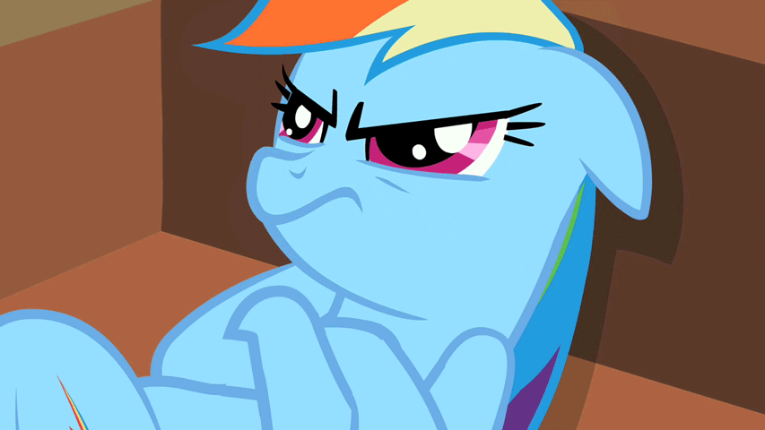 Size: 853x480 | Tagged: safe, screencap, character:rainbow dash, episode:the mysterious mare do well, g4, my little pony: friendship is magic, angry, animated, box, grumpy, solo
