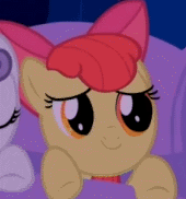 Size: 170x182 | Tagged: safe, screencap, character:apple bloom, episode:stare master, g4, my little pony: friendship is magic, animated, cropped, hush now quiet now, sleepy, solo focus