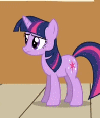 Size: 197x231 | Tagged: safe, screencap, character:twilight sparkle, character:twilight sparkle (unicorn), species:pony, species:unicorn, episode:applebuck season, g4, my little pony: friendship is magic, animated, aside glance, solo