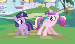 Size: 250x145 | Tagged: safe, screencap, character:princess cadance, character:twilight sparkle, episode:a canterlot wedding, g4, my little pony: friendship is magic, animated, butt shake, cute, cutedance, female, filly, filly twilight sparkle, gif, gif for breezies, loop, picture for breezies, plot, sunshine sunshine, teen princess cadance, twiabetes, wiggle, younger