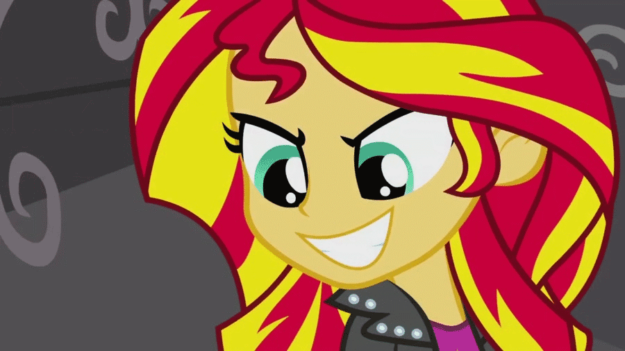 Size: 900x506 | Tagged: safe, screencap, character:sunset shimmer, equestria girls:equestria girls, g4, my little pony:equestria girls, animated, evil grin, smug