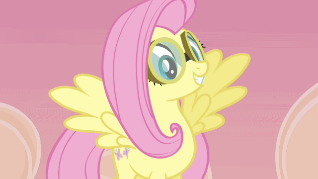 Size: 640x360 | Tagged: safe, screencap, character:fluttershy, character:rainbow dash, episode:hurricane fluttershy, g4, my little pony: friendship is magic, animated, animation error, duo, goggles, heartwarming, high five, hug
