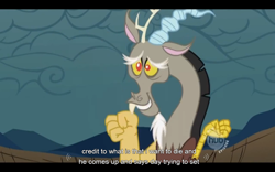 Size: 1024x640 | Tagged: safe, screencap, character:discord, episode:the return of harmony, g4, my little pony: friendship is magic, solo, youtube caption