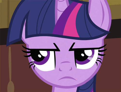 Size: 500x381 | Tagged: safe, screencap, character:twilight sparkle, episode:a canterlot wedding, g4, my little pony: friendship is magic, animated, cropped, grumpy, loop, shifty eyes, solo