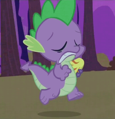 Size: 455x470 | Tagged: safe, screencap, character:spike, species:dragon, episode:dragon quest, g4, my little pony: friendship is magic, animated, cropped, egg, male, phoenix egg, running, scared, solo