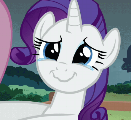 Size: 442x405 | Tagged: safe, screencap, character:rarity, episode:putting your hoof down, g4, my little pony: friendship is magic, animated, cropped, offscreen character, solo focus, teary eyes, wavy mouth