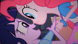 Size: 1196x675 | Tagged: safe, screencap, character:pinkie pie, character:twilight sparkle, equestria girls:equestria girls, g4, my little pony:equestria girls, close-up, out of context