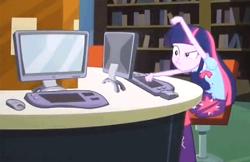 Size: 500x323 | Tagged: safe, screencap, character:twilight sparkle, equestria girls:equestria girls, g4, my little pony:equestria girls, animated, computer, keyboard, solo, typing