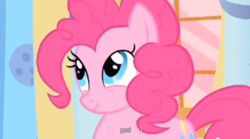 Size: 854x475 | Tagged: safe, screencap, character:pinkie pie, episode:feeling pinkie keen, g4, my little pony: friendship is magic, god, pinkie pie is god, solo, youtube caption