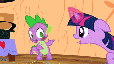 Size: 400x225 | Tagged: safe, screencap, character:spike, character:twilight sparkle, character:twilight sparkle (unicorn), species:pony, species:unicorn, episode:secret of my excess, g4, my little pony: friendship is magic, animated, golden oaks library, mama twilight, mothers gonna mother