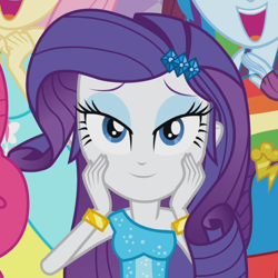 Size: 686x686 | Tagged: safe, screencap, character:fluttershy, character:pinkie pie, character:rainbow dash, character:rarity, equestria girls:equestria girls, g4, my little pony:equestria girls, bracelet, breasts, cropped, fall formal outfits, female, jewelry, looking at you, this is our big night