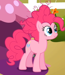 Size: 582x665 | Tagged: safe, screencap, character:pinkie pie, messy mane, solo