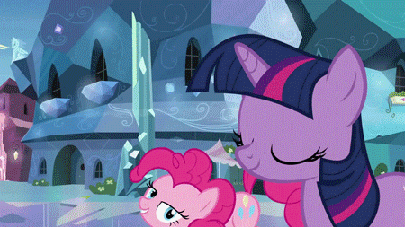 Size: 450x253 | Tagged: safe, screencap, character:pinkie pie, character:twilight sparkle, episode:games ponies play, g4, my little pony: friendship is magic, animated, pinkie bounce, pronking