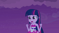 Size: 1920x1080 | Tagged: safe, screencap, character:twilight sparkle, character:twilight sparkle (alicorn), species:alicorn, species:pony, equestria girls:equestria girls, g4, my little pony:equestria girls, blushing, cute, fall formal outfits, open mouth, purple, sad, sadorable, scared, solo, twiabetes, twilight ball dress