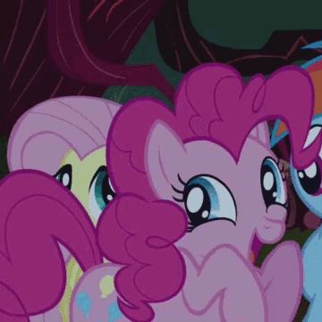 Size: 360x360 | Tagged: safe, screencap, character:fluttershy, character:pinkie pie, character:rainbow dash, animated, cute, diapinkes
