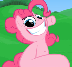 Size: 923x855 | Tagged: safe, artist:misterdavey, screencap, character:pinkie pie, smile hd, smiling, solo, this is going to hurt