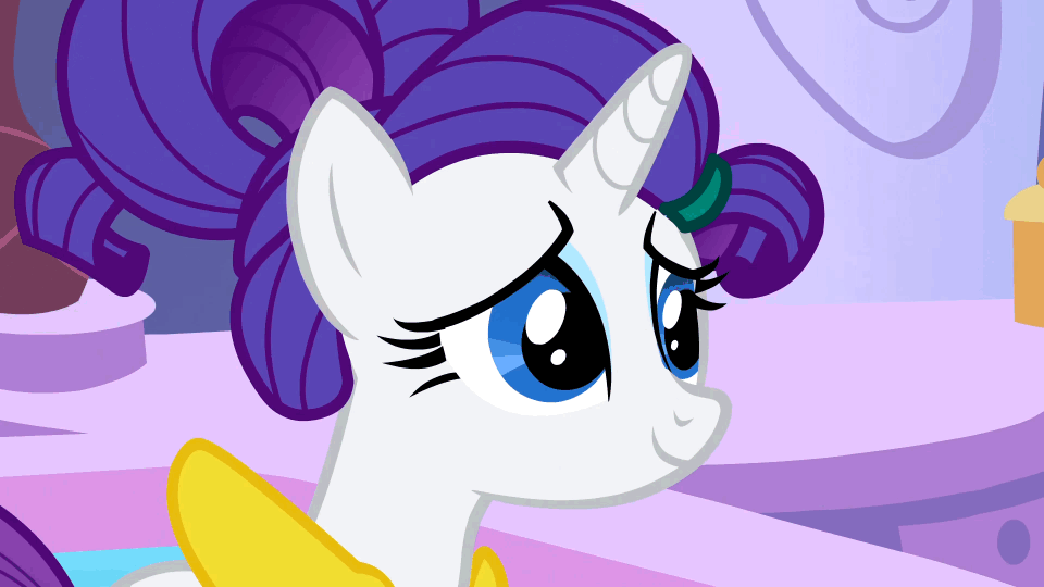 Size: 960x540 | Tagged: safe, screencap, character:fluttershy, character:rarity, episode:green isn't your color, g4, my little pony: friendship is magic, animated, bathrobe, clothing, duo, hair over one eye, hair up, hiding behind mane, looking away, looking down, please, robe, smiling, talking