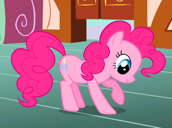Size: 724x540 | Tagged: safe, screencap, character:pinkie pie, species:earth pony, species:pony, episode:green isn't your color, g4, my little pony: friendship is magic, animated, behaving like a dog, cute, diapinkes, digging, female, kneading, mare, puppy pie, scratching, smiling, solo