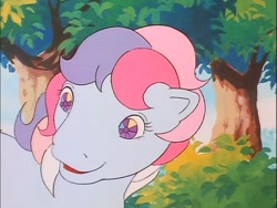 Size: 718x540 | Tagged: safe, screencap, character:sweet stuff, species:twinkle eyed pony, episode:sweet stuff and the treasure hunt, g1, my little pony 'n friends, cute, smiling, solo, sweet sweet stuff
