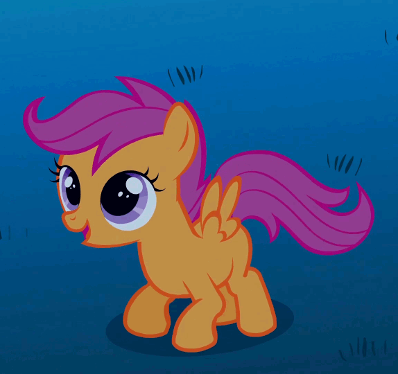 Size: 574x540 | Tagged: safe, screencap, character:scootaloo, species:pegasus, species:pony, episode:owl's well that ends well, g4, my little pony: friendship is magic, animated, cropped, cute, cutealoo, excited, hopping, jumping, pronking, solo