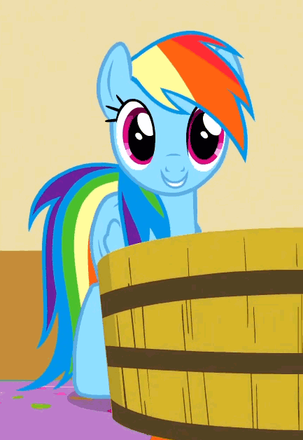 Size: 433x628 | Tagged: safe, screencap, character:rainbow dash, episode:party of one, g4, my little pony: friendship is magic, animated, c:, cute, dashabetes, eyes closed, happy, head tilt, looking at you, smiling, solo, talking