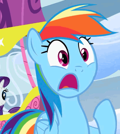 Size: 492x548 | Tagged: safe, screencap, character:rainbow dash, character:rarity, episode:sonic rainboom, g4, my little pony: friendship is magic, adorkable, animated, balloon, cute, dashabetes, dork, excited, eye shimmer, fangasm, fangirl, hot air balloon, ohmygosh, something else also rises, talking, twinkling balloon, wingboner
