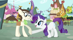 Size: 852x471 | Tagged: safe, screencap, character:rarity, mexico, nerd, youtube caption