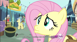 Size: 856x471 | Tagged: safe, screencap, character:fluttershy, character:goldengrape, youtube caption