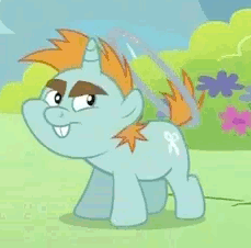 Size: 229x226 | Tagged: safe, screencap, character:snips, species:pony, species:unicorn, episode:the cutie pox, g4, my little pony: friendship is magic, animated, bucktooth, colt, cropped, foal, frown, loop-de-hoop, male, solo