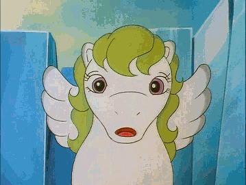 Size: 359x270 | Tagged: safe, screencap, character:galaxy (g1), character:megan williams, character:north star, character:surprise, character:truly, species:twinkle eyed pony, episode:baby it's cold outside, g1, my little pony 'n friends, animated, cliffhanger, ice, labyrinth, maze, yeti