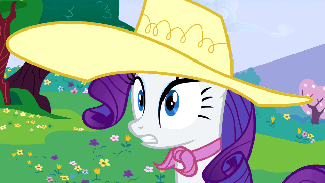 Size: 640x360 | Tagged: safe, screencap, character:fluttershy, character:rarity, episode:a canterlot wedding, g4, my little pony: friendship is magic, animated, clothing, derp, faint, giant hat, hat, marshmelodrama, swoon