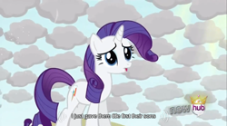 Size: 640x355 | Tagged: safe, screencap, character:rarity, episode:magical mystery cure, g4, my little pony: friendship is magic, meme, mlp-captions, solo, youtube caption