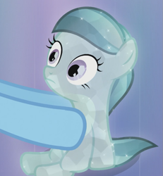 Size: 659x713 | Tagged: safe, screencap, character:glass slipper, character:rainbow dash, species:crystal pony, species:pony, filly, hooves, i need an adult, out of context, personal space invasion
