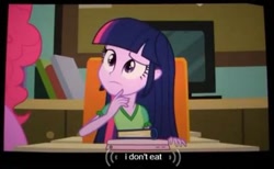 Size: 506x311 | Tagged: safe, screencap, character:twilight sparkle, my little pony:equestria girls, incomplete twilight strong, meme, youtube caption