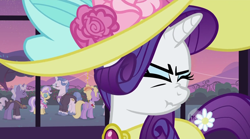 Size: 1280x713 | Tagged: safe, screencap, character:rarity, episode:sweet and elite, g4, my little pony: friendship is magic, scrunchy face