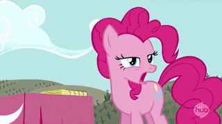 Size: 320x180 | Tagged: safe, screencap, character:pinkie pie, episode:castle mane-ia, g4, my little pony: friendship is magic, animated, cutie mark, doodle, doodles, drawing, hub logo, hubble, mouth hold, notebook, notepad, solo, the hub