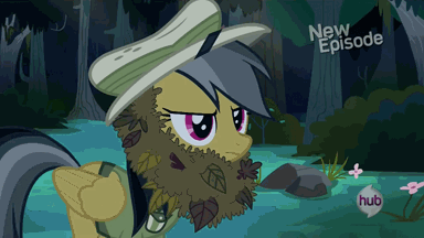 Size: 384x216 | Tagged: safe, screencap, character:daring do, character:doctor caballeron, character:rogue, episode:daring don't, g4, my little pony: friendship is magic, animated, beard, disguise, facial hair, henchmen, hub logo, hubble, money, the hub