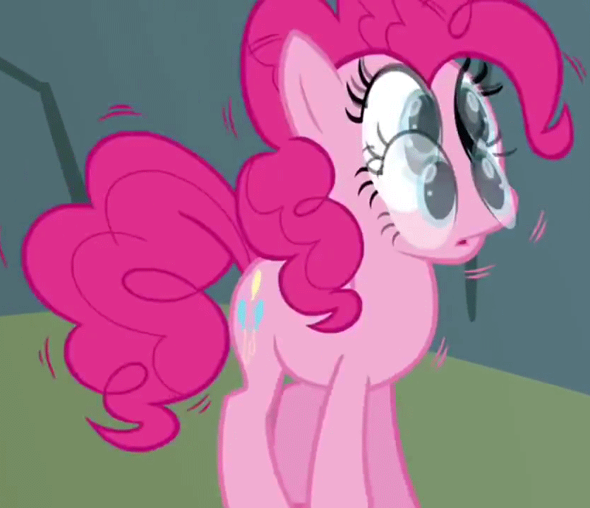 Size: 836x720 | Tagged: safe, screencap, character:pinkie pie, episode:feeling pinkie keen, g4, my little pony: friendship is magic, animated, bouncing, cropped, pinkie sense, shaking, solo