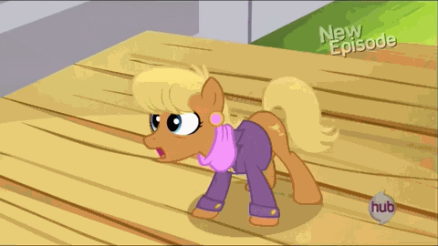 Size: 480x270 | Tagged: safe, screencap, character:ms. harshwhinny, episode:flight to the finish, g4, my little pony: friendship is magic, adorkable, animated, cute, dork, excited, extended trot pose, eyes closed, hub logo, ms. cutewhinny, raised leg, smiling, solo, talking, unprofessional, when she smiles, wide eyes