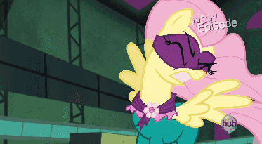 Size: 373x205 | Tagged: safe, screencap, character:fluttershy, character:saddle rager, species:pegasus, species:pony, episode:power ponies, g4, my little pony: friendship is magic, angry, animated, clothing, costume, cross-popping veins, female, flutterhulk, growth, holy fuck the choker actually broke, hulk out, mare, mask, muscle expansion, solo focus, transformation, upset, vein bulge