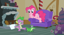 Size: 1050x590 | Tagged: safe, screencap, character:gummy, character:pinkie pie, character:spike, episode:just for sidekicks, g4, my little pony: friendship is magic