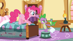 Size: 1050x590 | Tagged: safe, screencap, character:pinkie pie, character:spike, episode:just for sidekicks, g4, my little pony: friendship is magic, lips