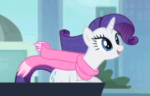 Size: 300x192 | Tagged: safe, screencap, character:rarity, episode:rarity takes manehattan, g4, my little pony: friendship is magic, animated, clothing, manehattan, scarf, ship, solo, windswept mane
