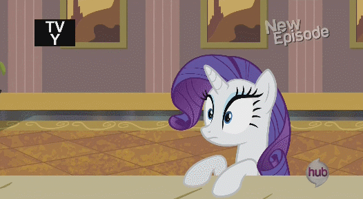 Size: 526x288 | Tagged: safe, screencap, character:grace manewitz, character:rarity, species:earth pony, species:pony, species:unicorn, episode:rarity takes manehattan, g4, my little pony: friendship is magic, animated, background pony, close-up, drama queen, faceplant, female, frown, incorrect leg anatomy, mare, marshmelodrama, open mouth, prone, rarity being rarity, reaction image, the worst possible thing, typewriter, unimpressed, wide eyes