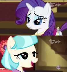 Size: 844x908 | Tagged: safe, screencap, character:coco pommel, character:rarity, episode:rarity takes manehattan, g4, my little pony: friendship is magic