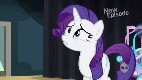 Size: 576x324 | Tagged: safe, screencap, character:rarity, character:suri polomare, episode:rarity takes manehattan, g4, my little pony: friendship is magic, animated, hub logo, hubble, the hub