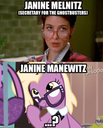 Size: 520x648 | Tagged: safe, screencap, character:grace manewitz, episode:rarity takes manehattan, g4, my little pony: friendship is magic, ghostbusters, glasses, janine melnitz