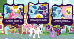 Size: 750x401 | Tagged: safe, official, screencap, character:fluttershy, character:pinkie pie, character:twilight sparkle, oc, adventures in ponyville, not rarity, recolor