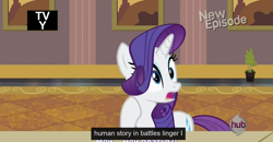 Size: 1600x830 | Tagged: safe, screencap, character:rarity, episode:rarity takes manehattan, g4, my little pony: friendship is magic, meme, russian, solo, youtube caption