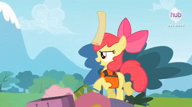 Size: 632x351 | Tagged: safe, screencap, character:apple bloom, episode:pinkie apple pie, g4, my little pony: friendship is magic, animated, hub logo, map, solo